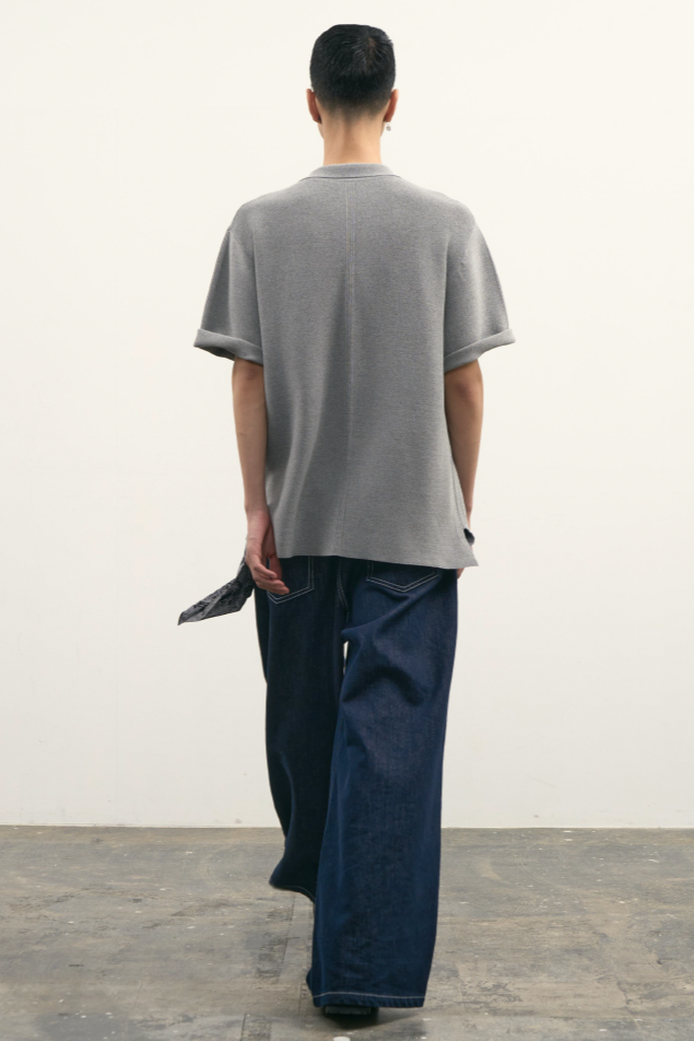 Stitch short sleeved polo shirt