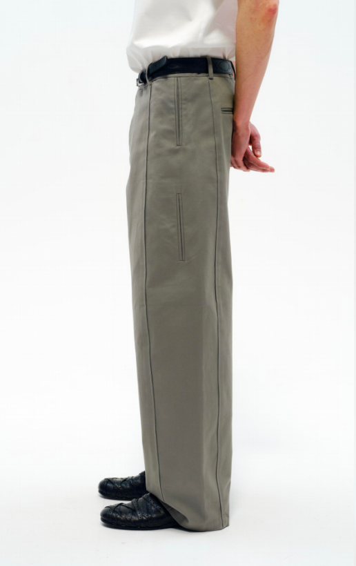 Fine Tencel Curved Tapered Pants