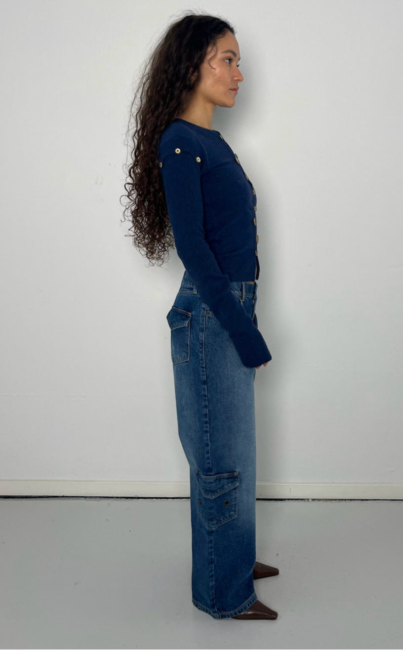 Caroline Cardigan navy blue melange