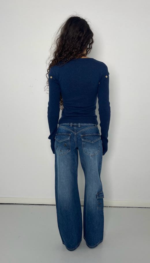 Caroline Cardigan navy blue melange