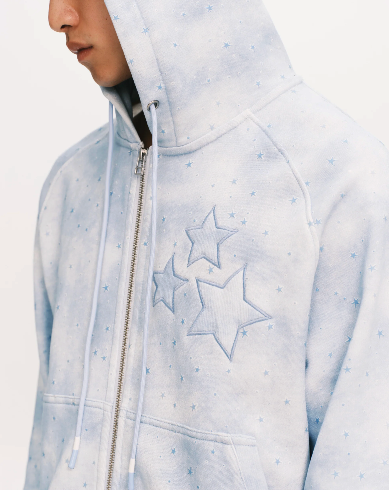 Star zip-up Sky blue
