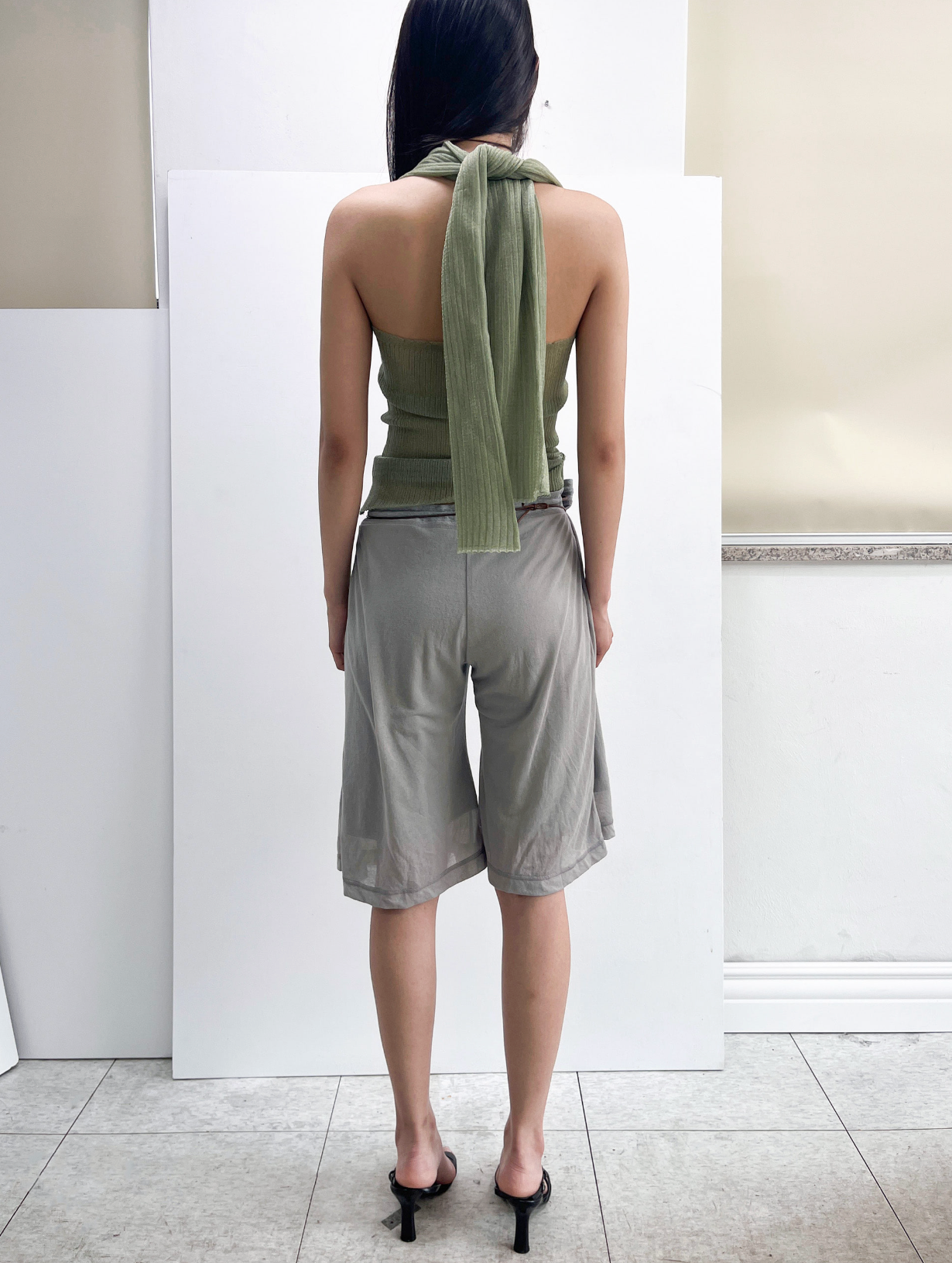 Sheer tank top green