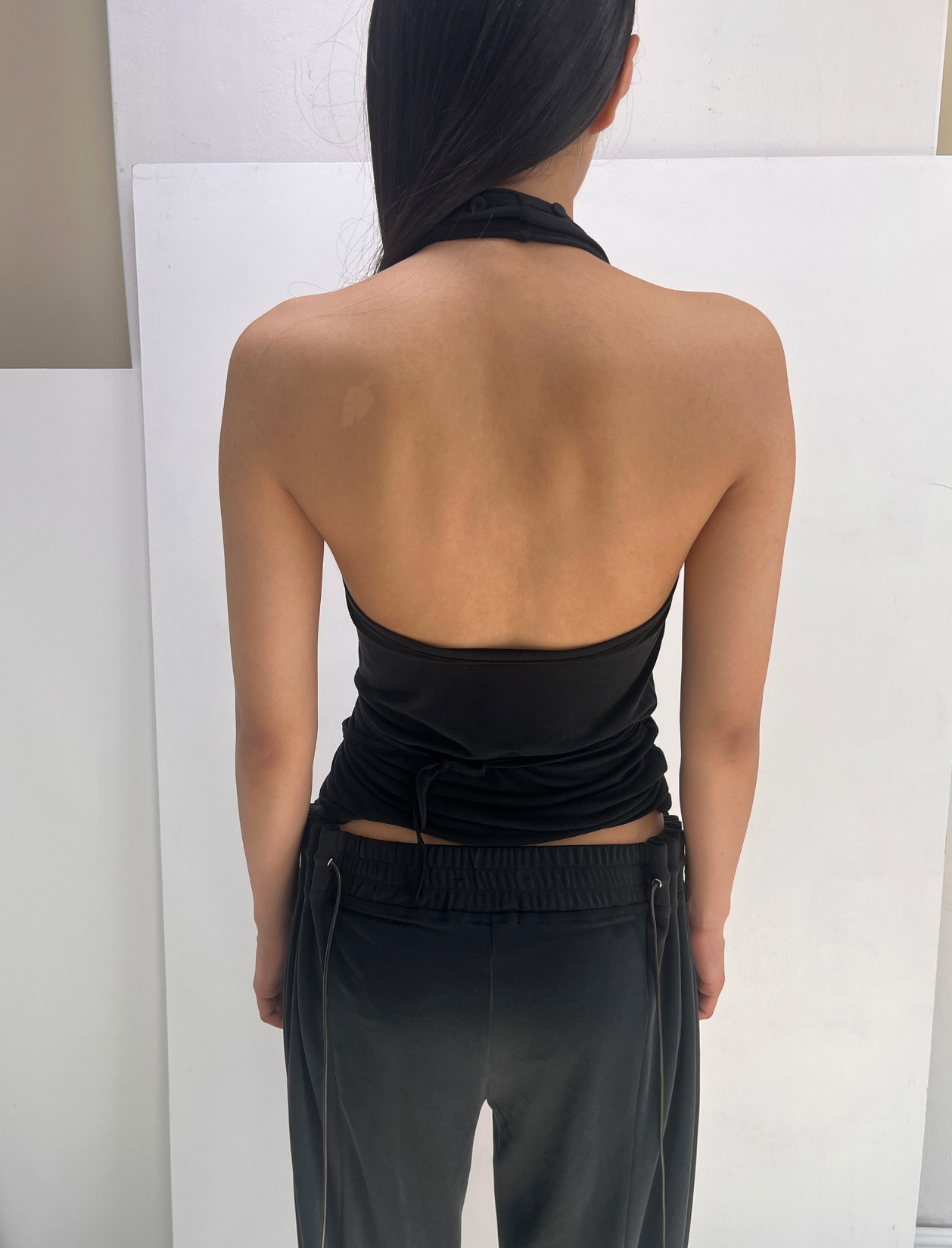 Halter wrap sleeveless black