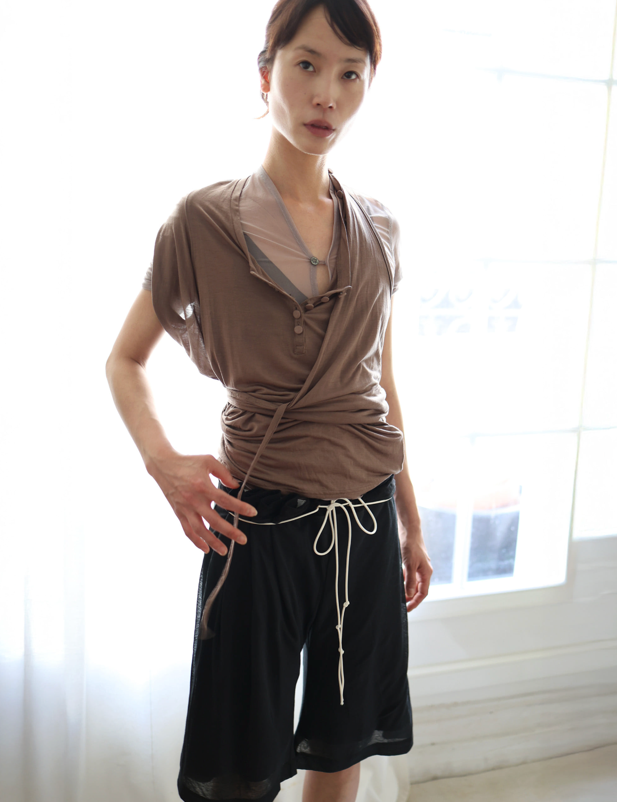 Curtain half pants black