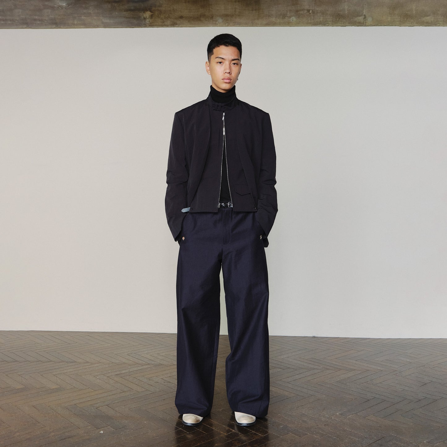 Metal-Accented Grommet Detail Pants