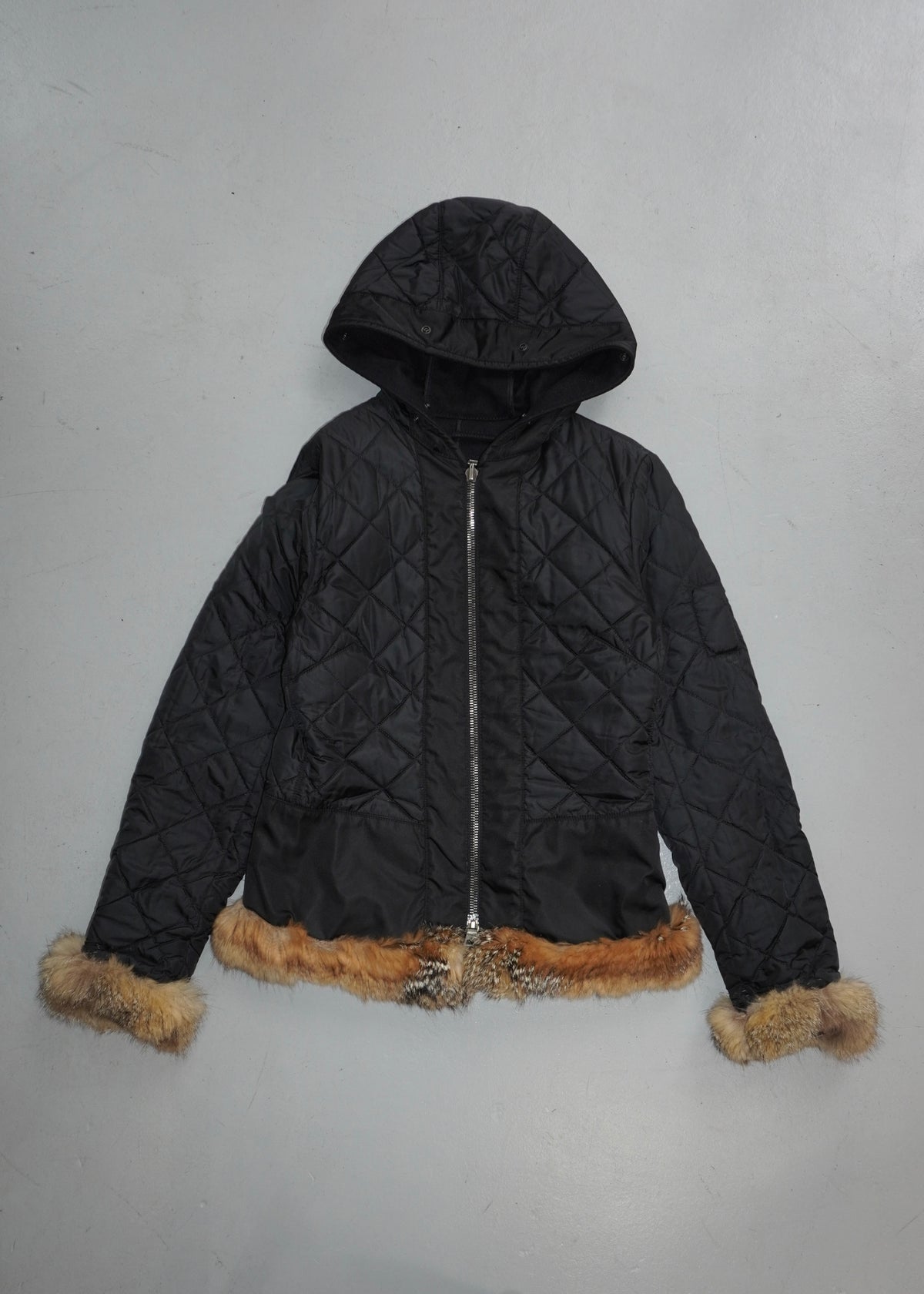 Prada 11fw Reversible Fur-trim Short Coat