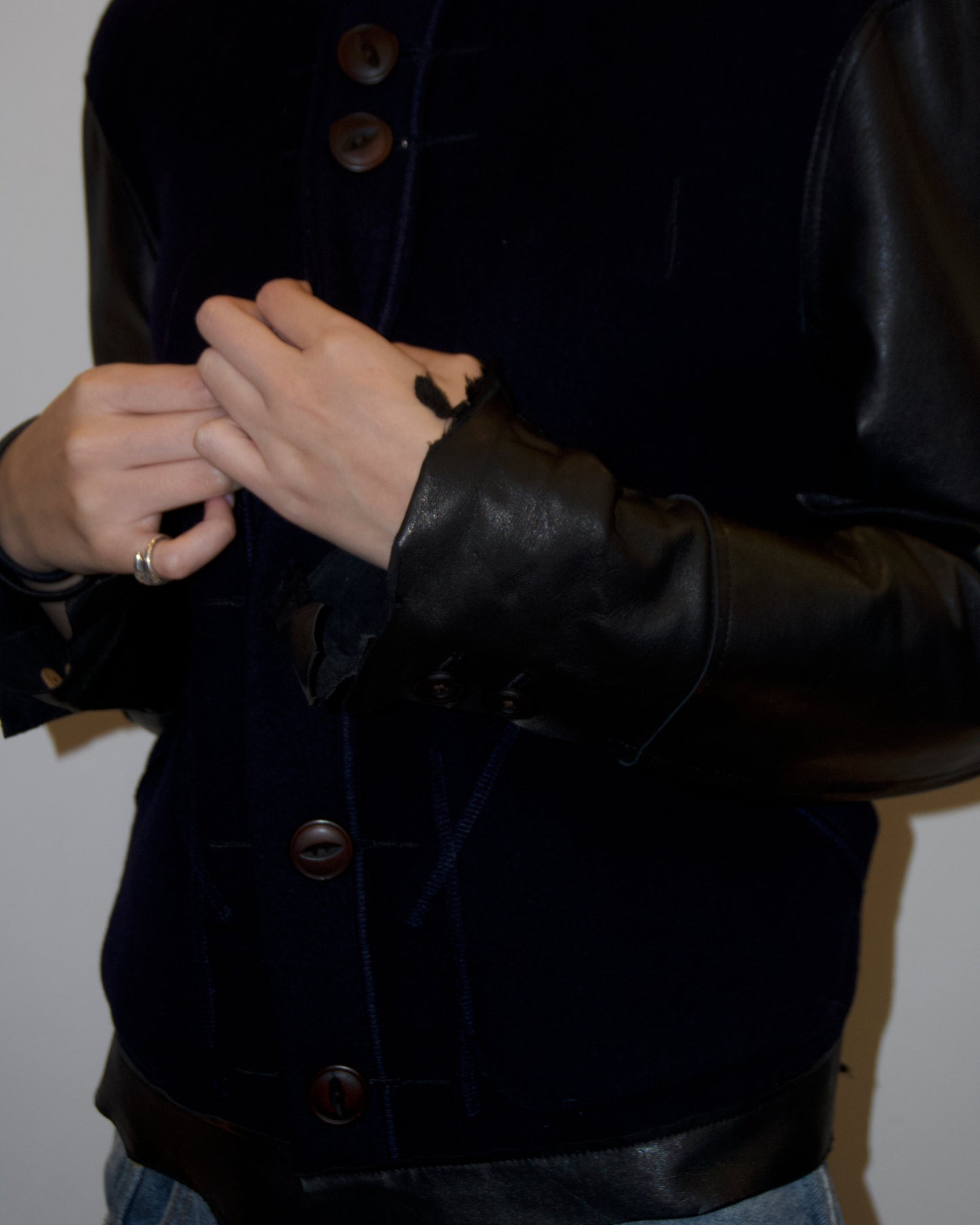 TAKAHIROMIYASHITA TheSoloist. Horse Leather Sleeve jacket