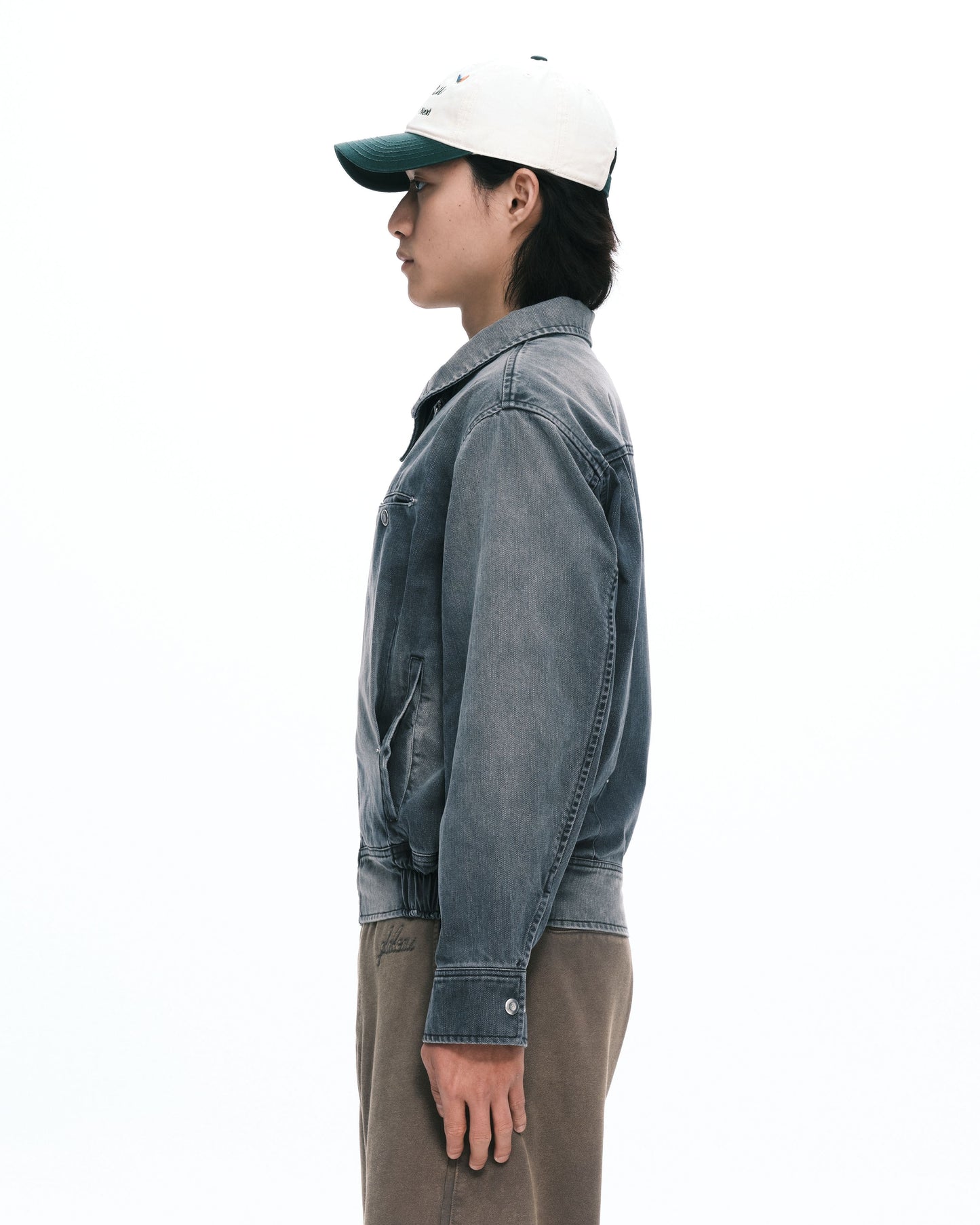 Tucked worker jacket Washed grey