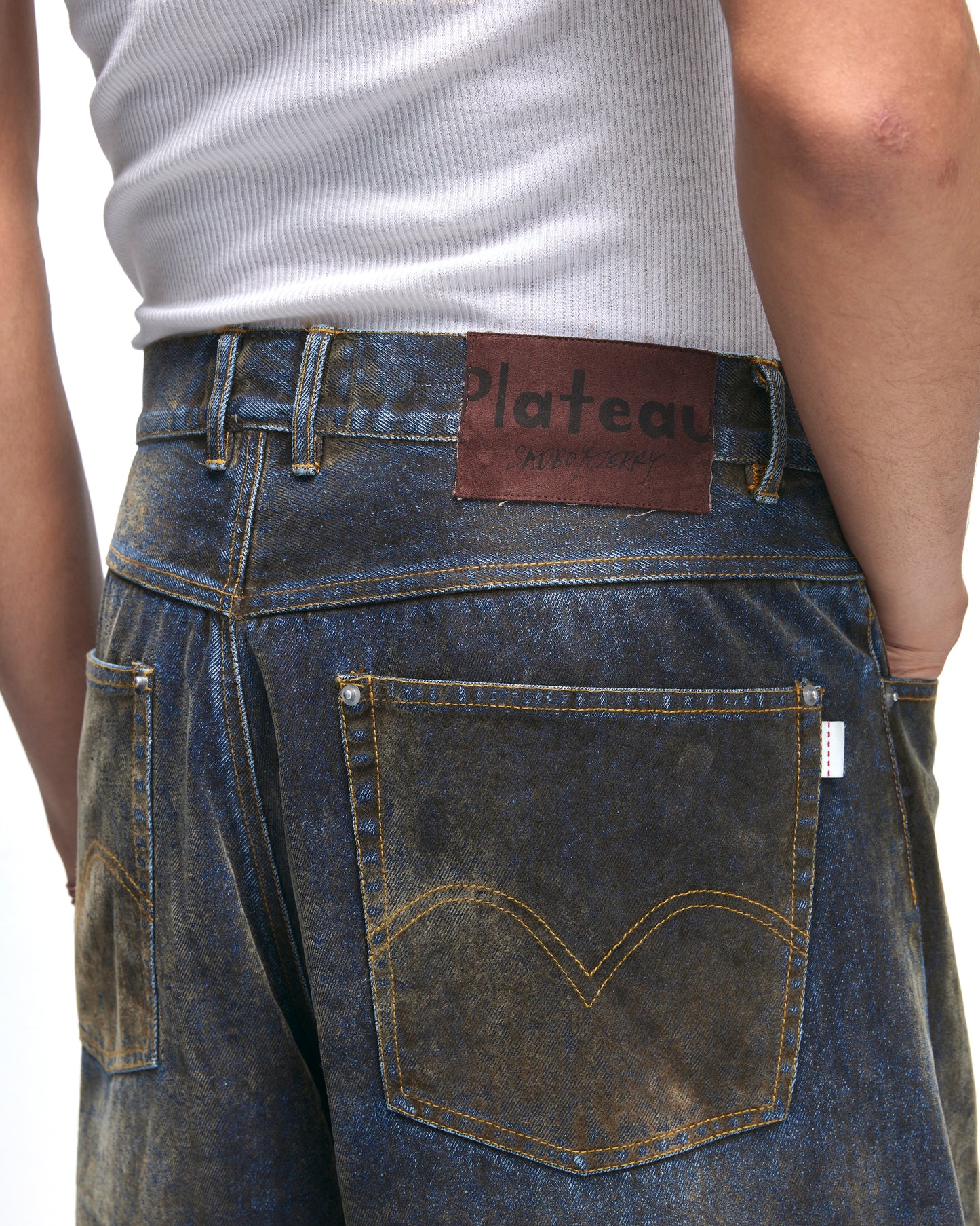 Curvy work pants Washed velvet