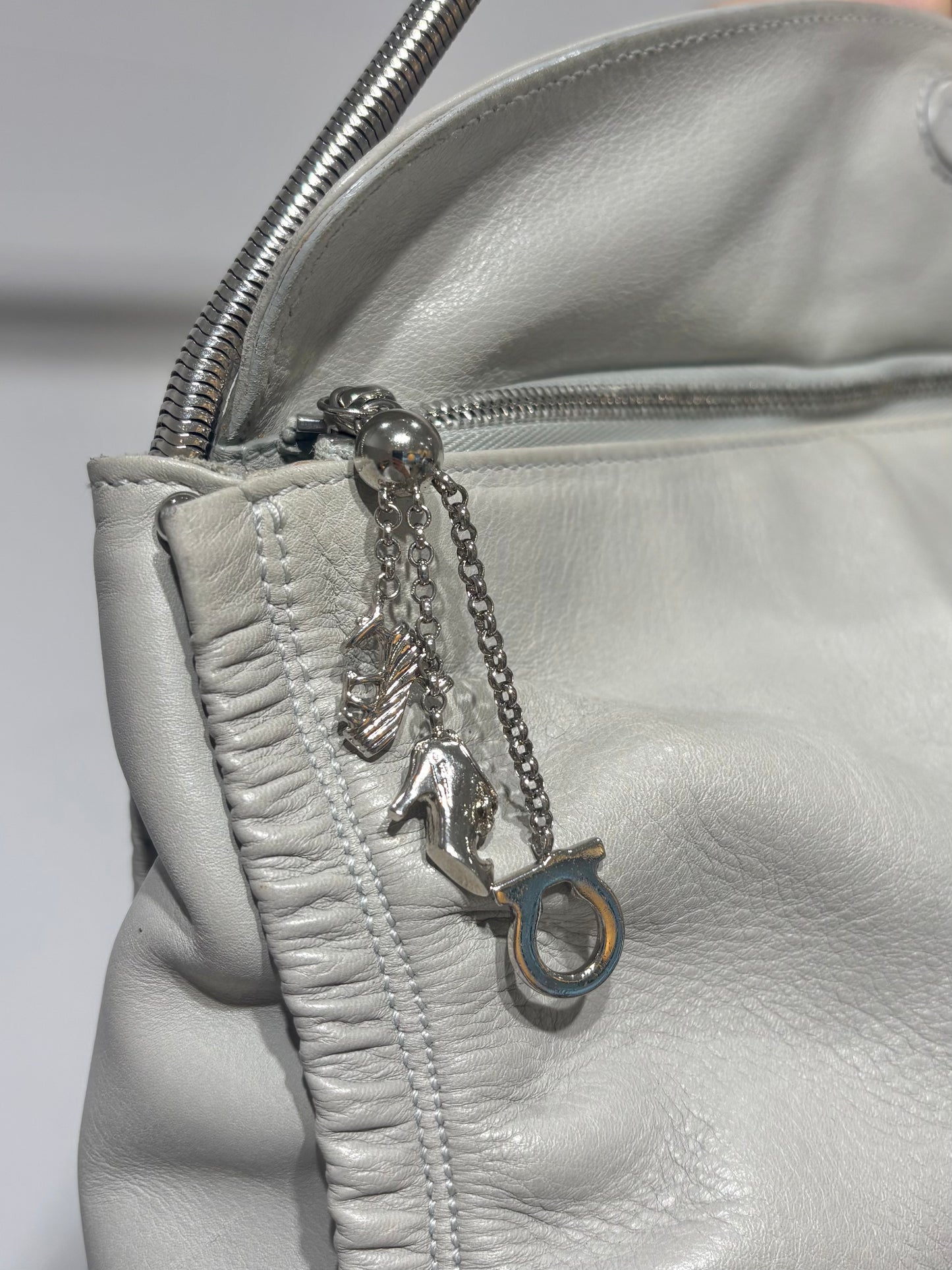 FERRAGAMO snake handle charm bag