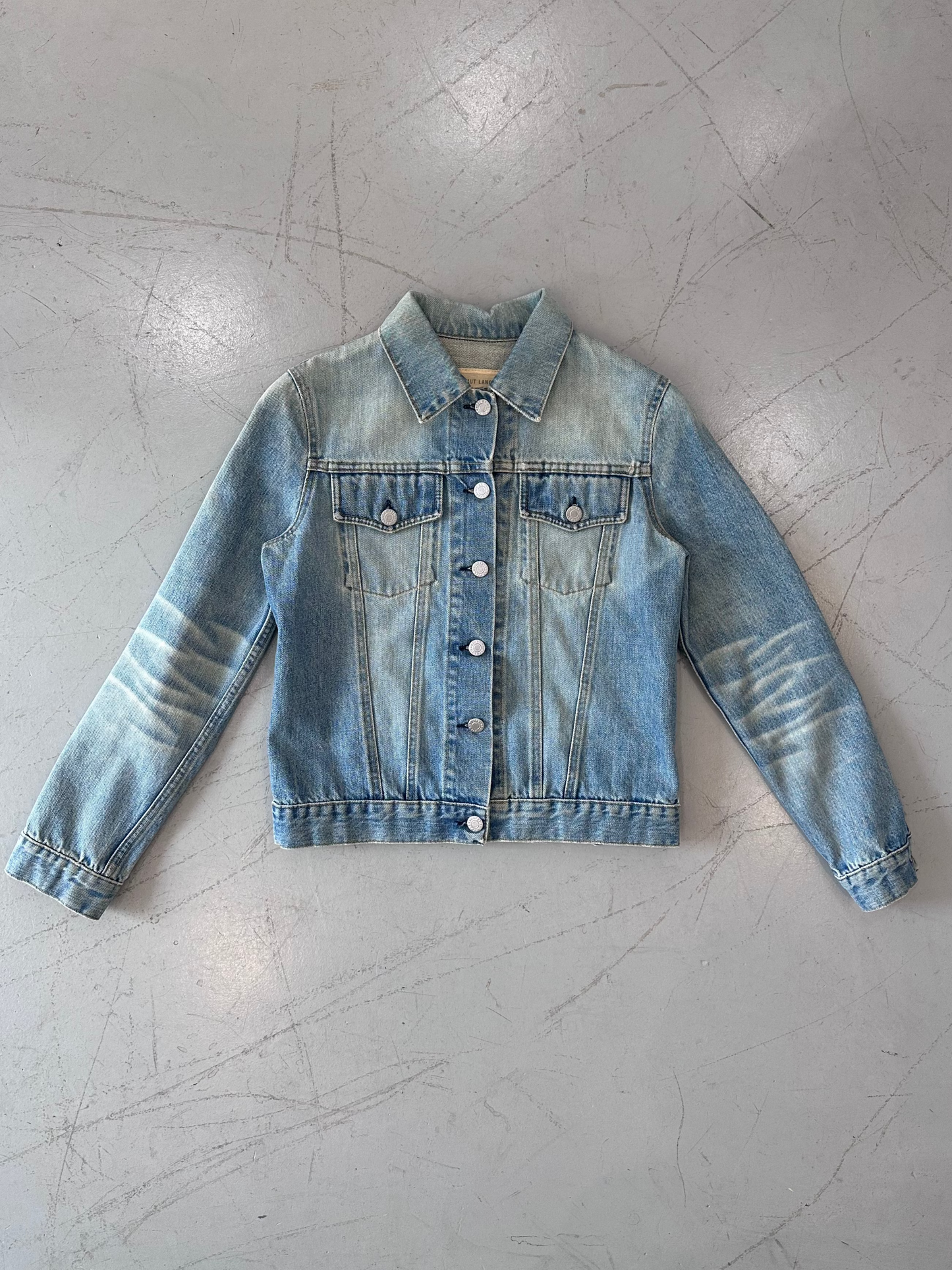HELMUT LANG Early 00s Washed Denim Trucker Jacket