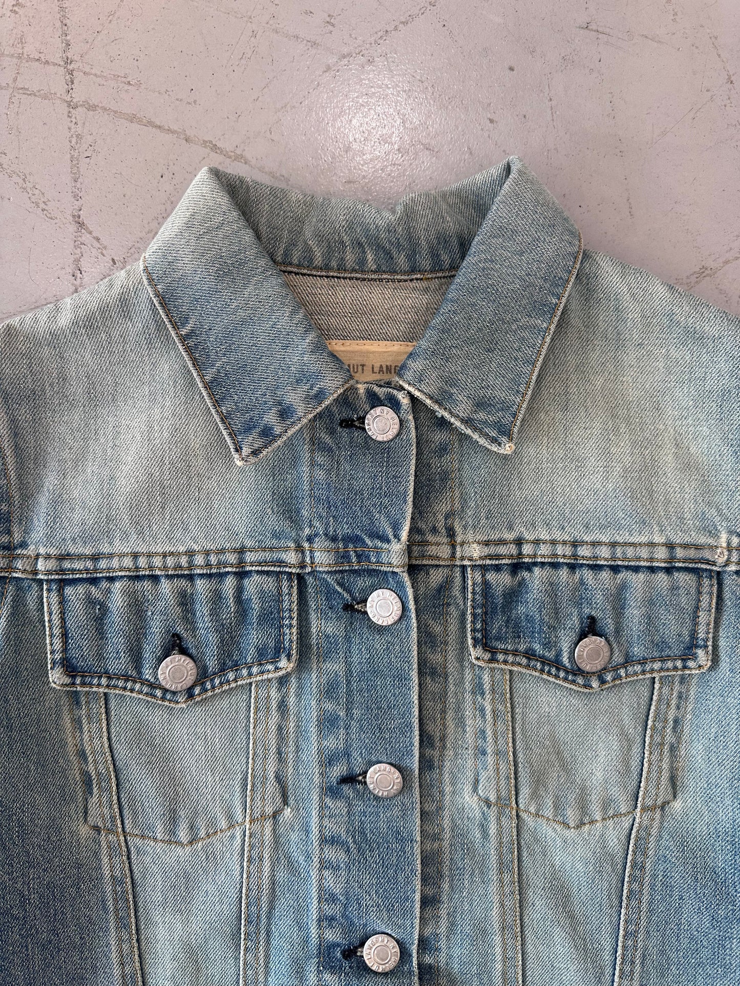 HELMUT LANG Early 00s Washed Denim Trucker Jacket