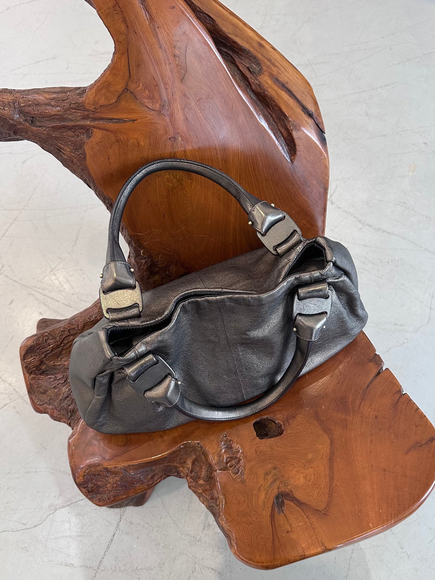 Ferragamo silver leather bag