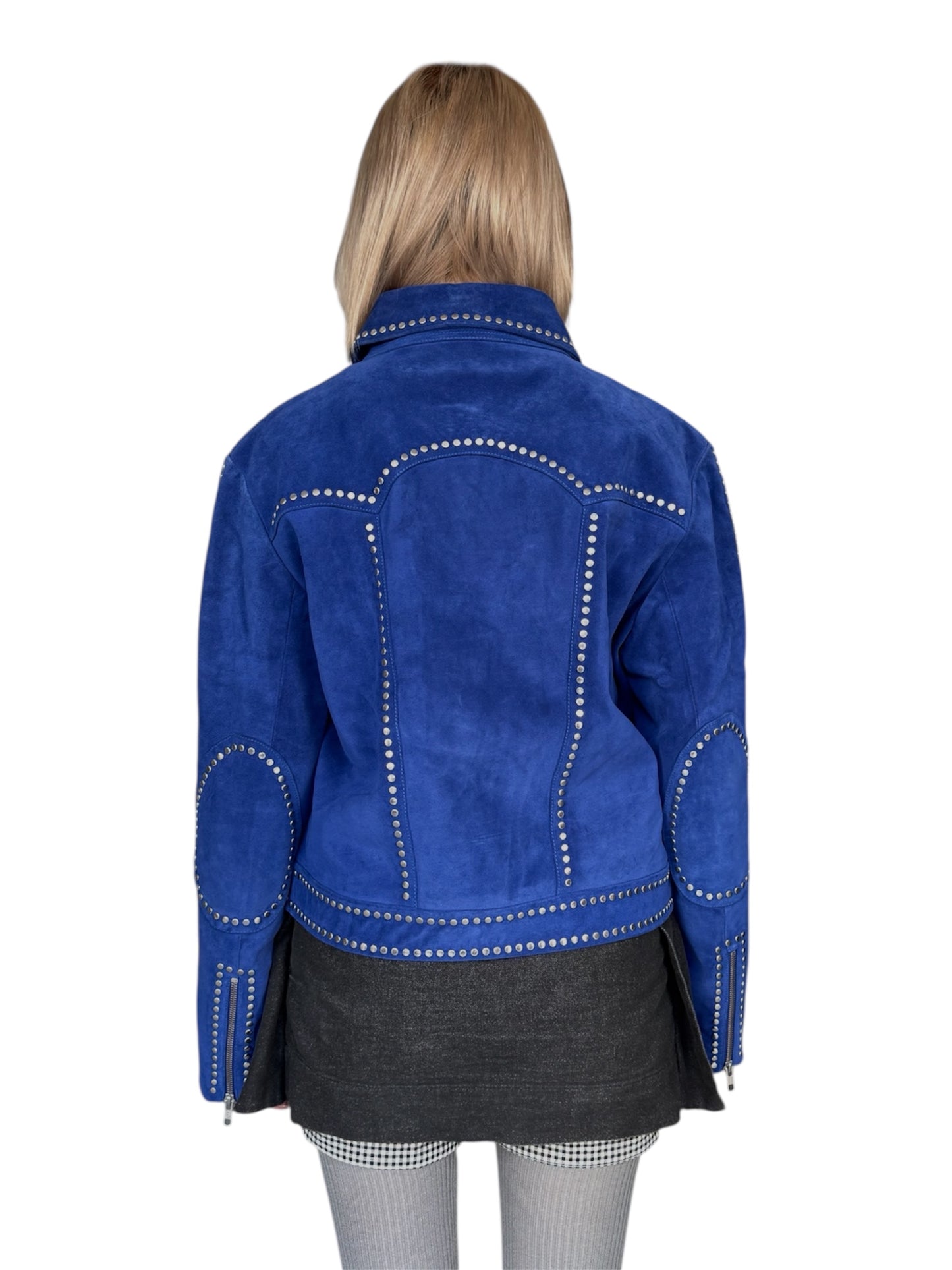 Wales Bonner Studded Suede Biker Jacket