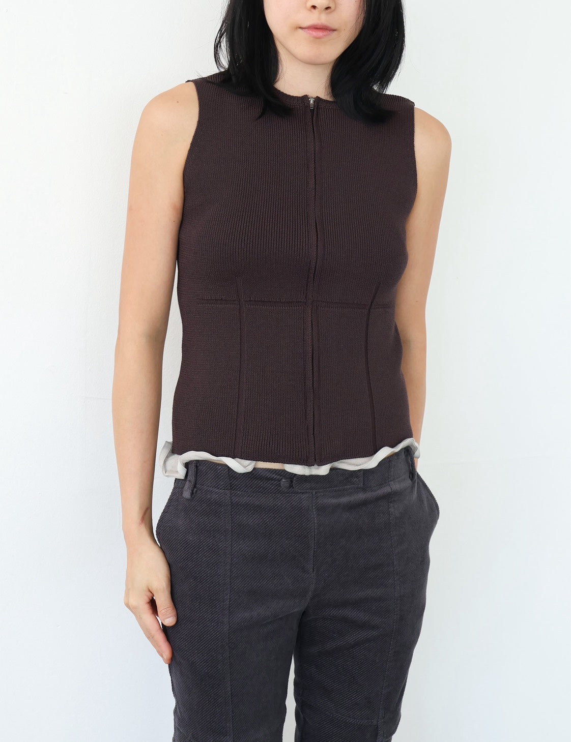 Back String Knit Vest