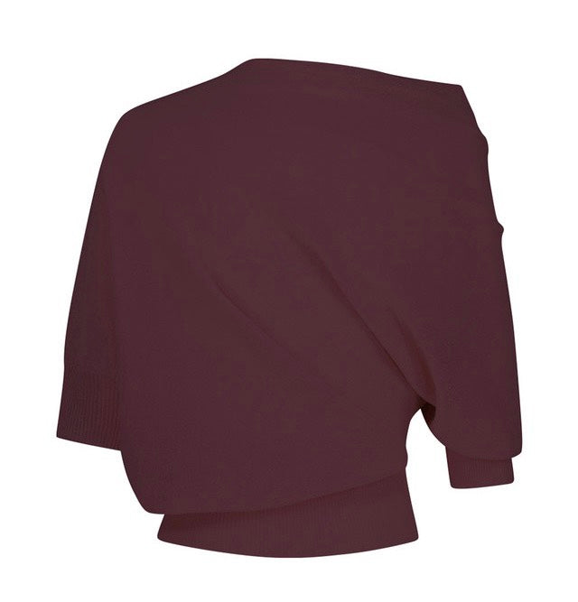 DRARED WIDE-NECK TOP IN MIXED COTTON