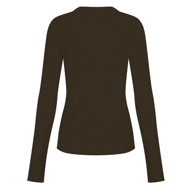 SHEER RIBBED TOP IN TENCEL