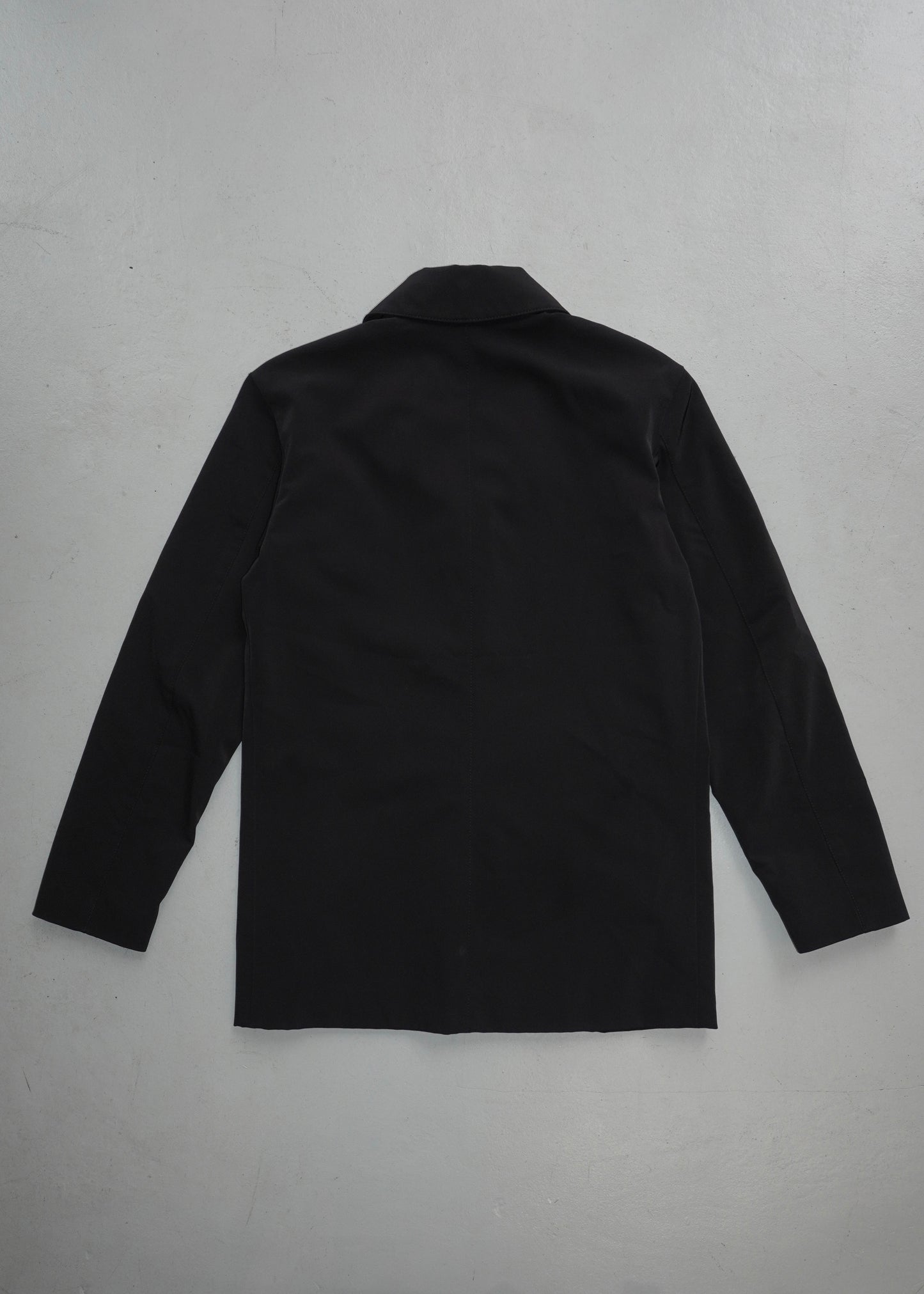 Prada 00s Hidden Placket Nylon Short Coat (Black)