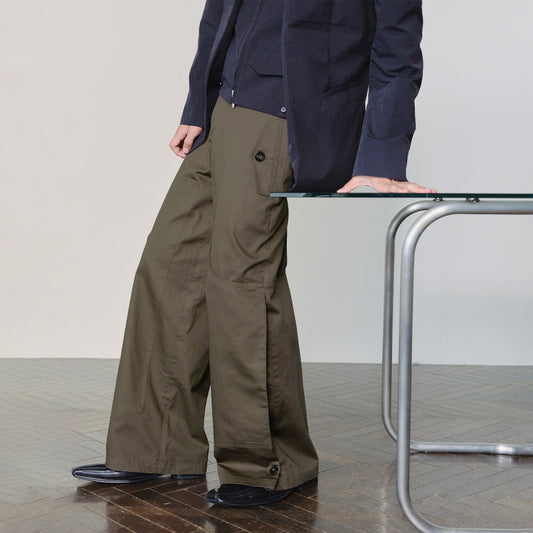 Side-Pleated Utility Work Pants