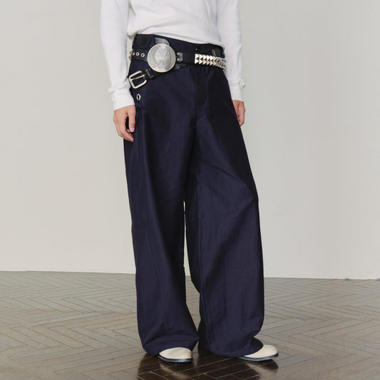 Metal-Accented Grommet Detail Pants