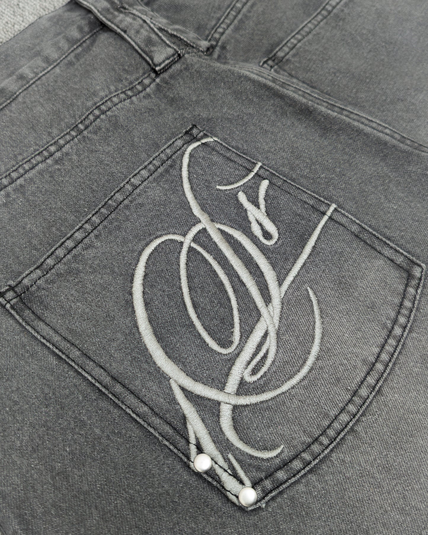 1ds Denim Straight Pants (Grey Denim)