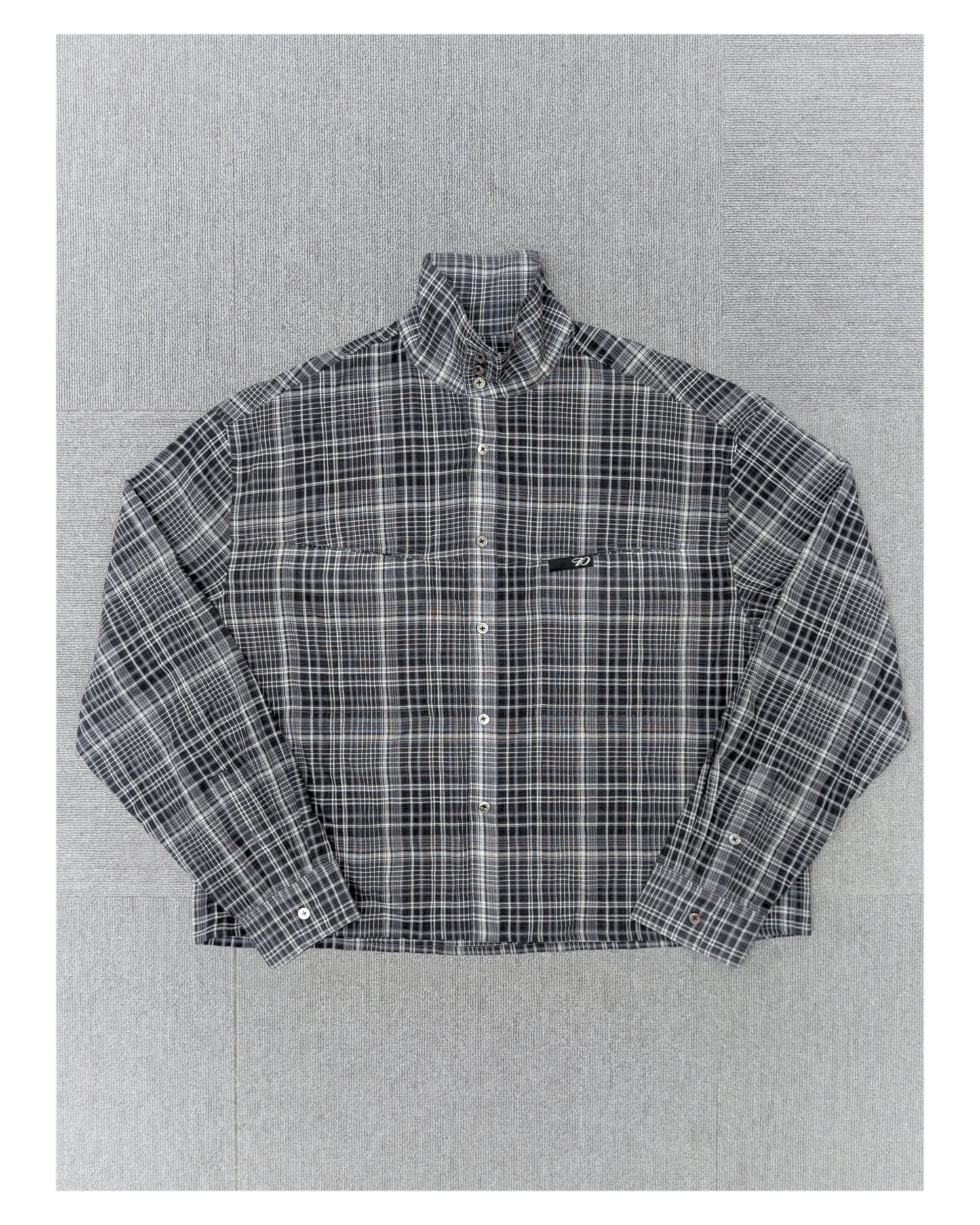 1ds Sheer-Check Boxy Shirt (Check)
