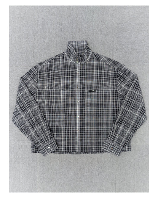 1ds Sheer-Check Boxy Shirt (Check)