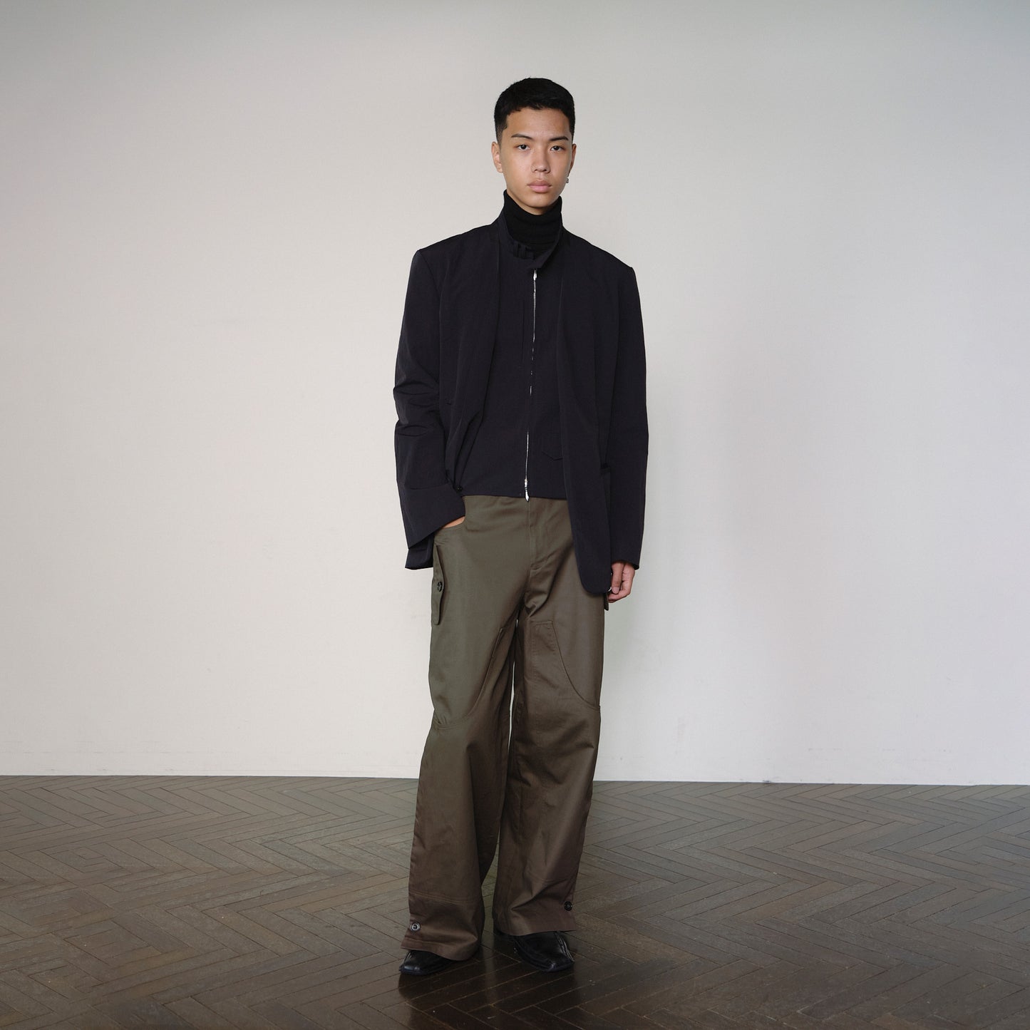 Side-Pleated Utility Work Pants