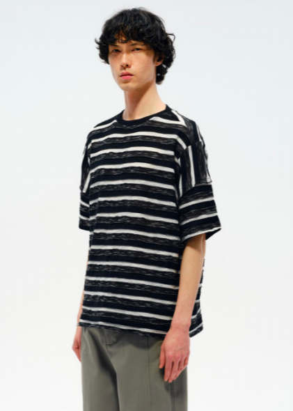 Textured Panel Short-Sleeve T-shirt