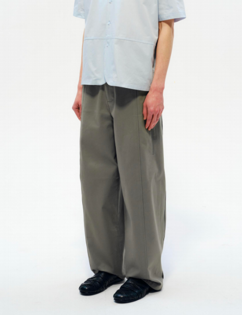 Fine Tencel Curved Tapered Pants