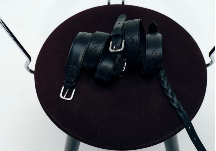 EmbroideredTooledDouble-BuckleBraided Belt