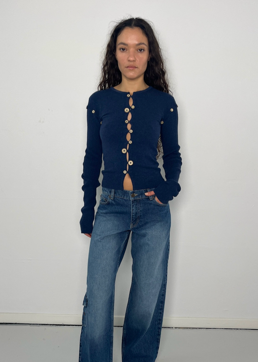 Caroline Cardigan navy blue melange