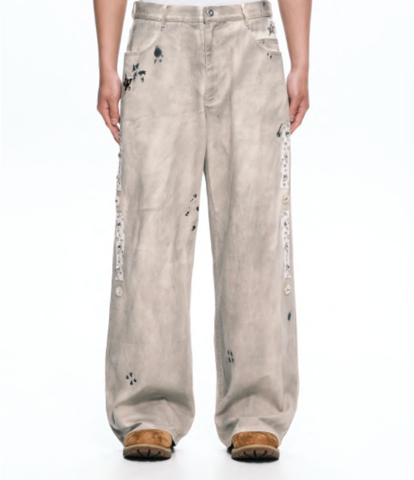 Side gem pants