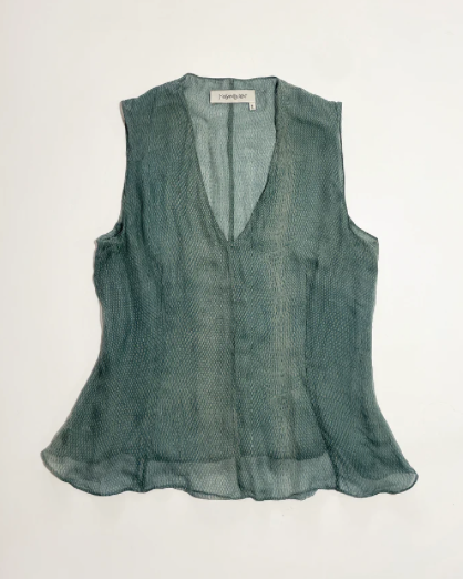 Yves Saint Laurent Tom Ford early 2000s Silk Top (velvet knife)