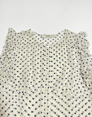 Prada Re- Edition Spring 2000 Polka Dots Ruffle Top (velvetknife)