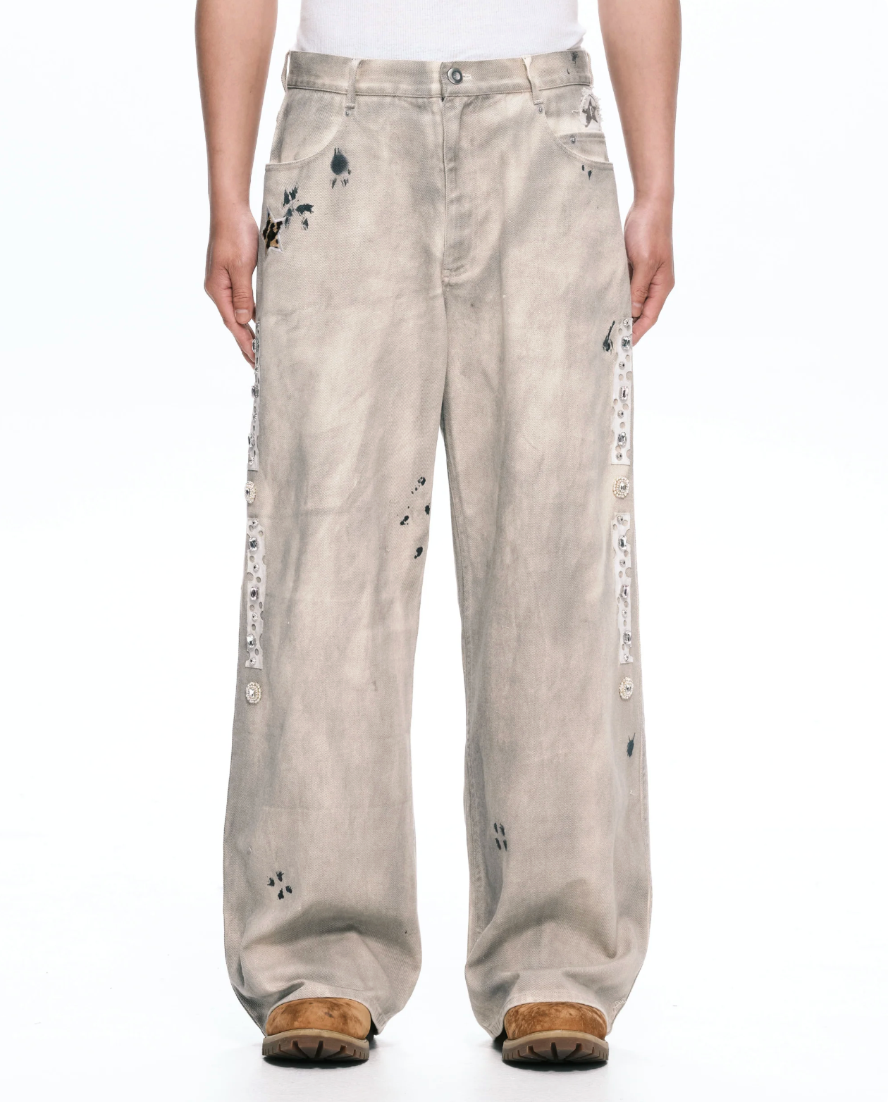 Side gem pants