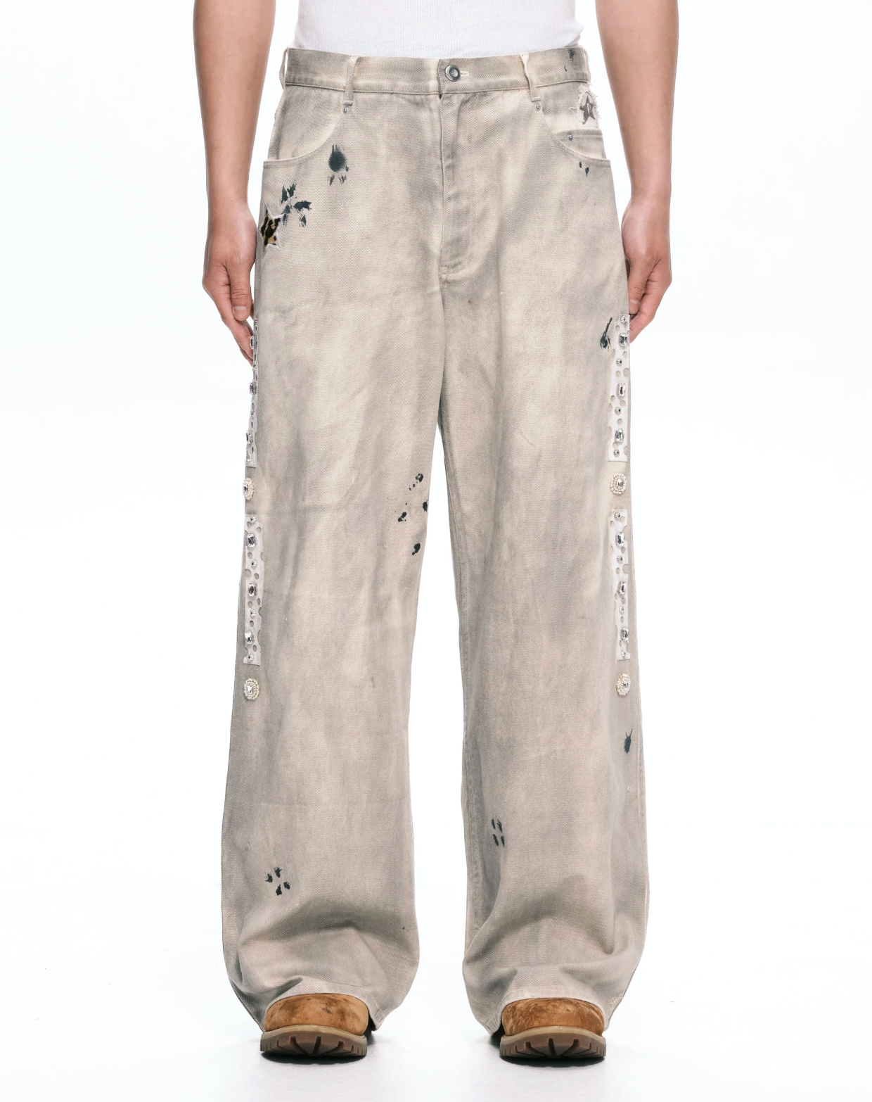 Side gem pants