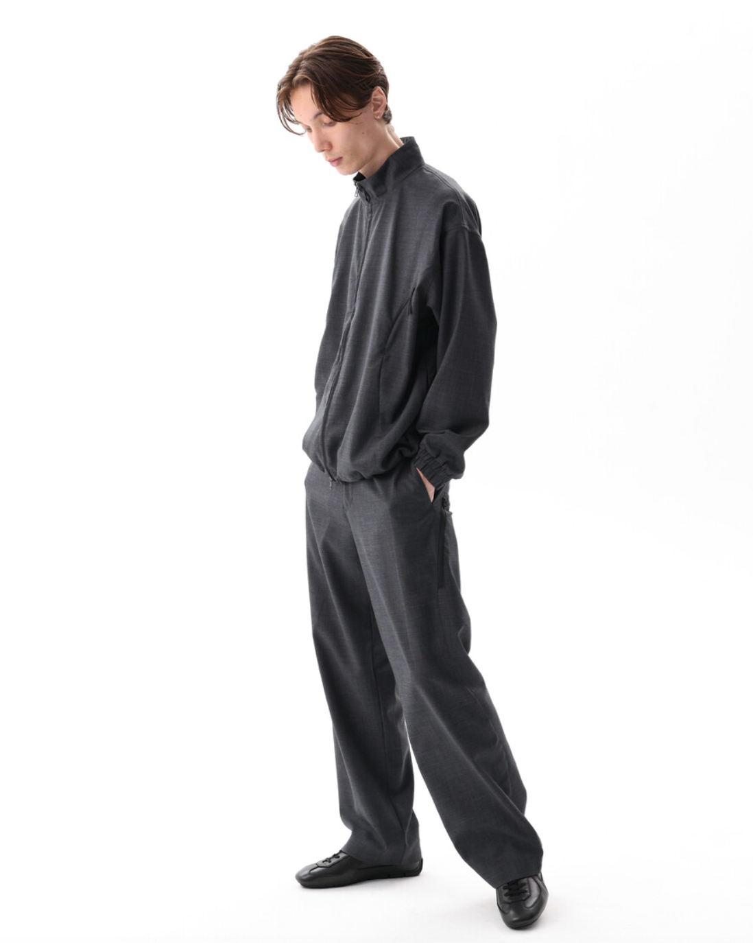 Super Fine Wool Blouson (Dark Grey)