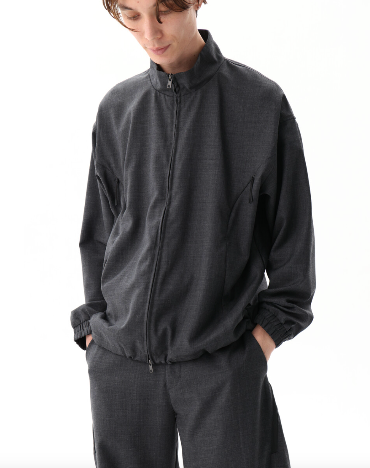 Super Fine Wool Blouson (Dark Grey)