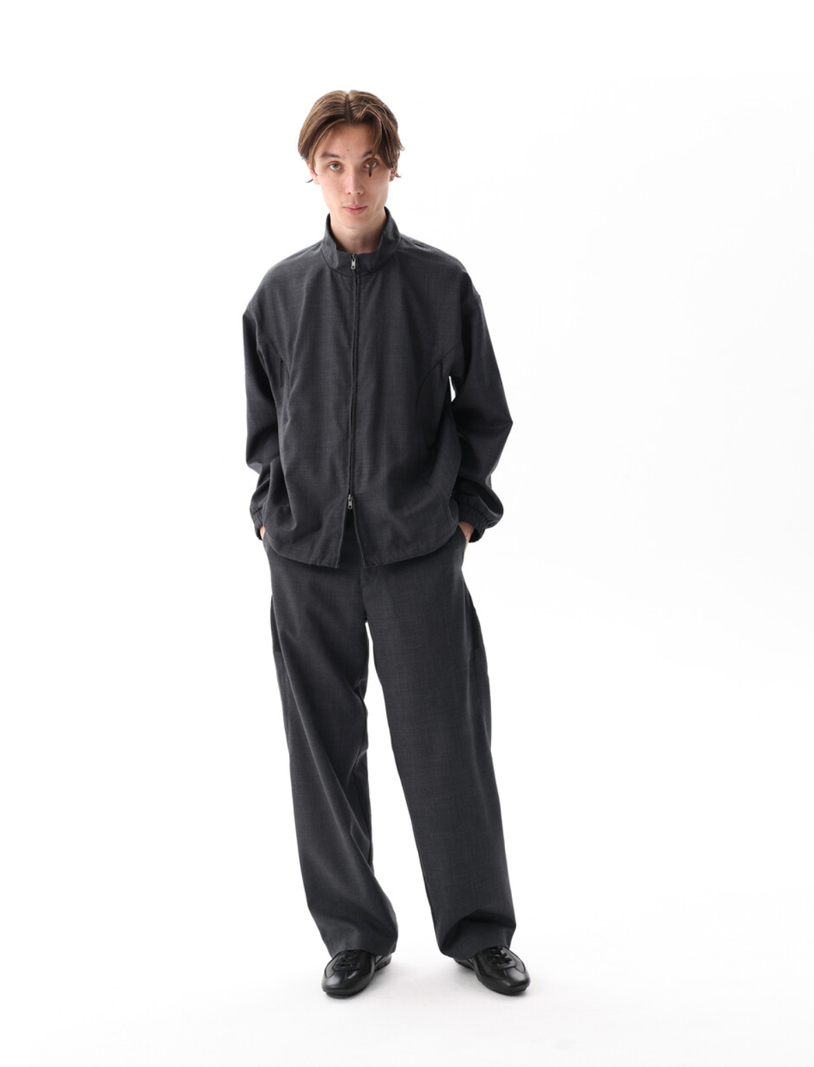 Super Fine Wool Blouson (Dark Grey)