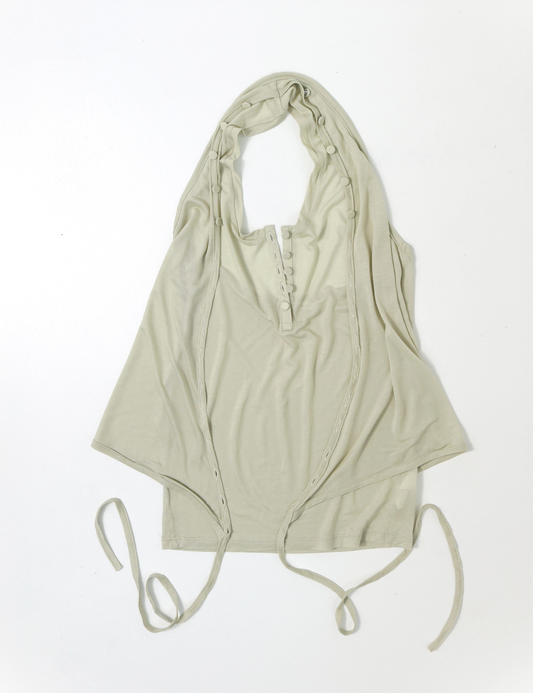 Halter wrap sleeveless	yellow beige