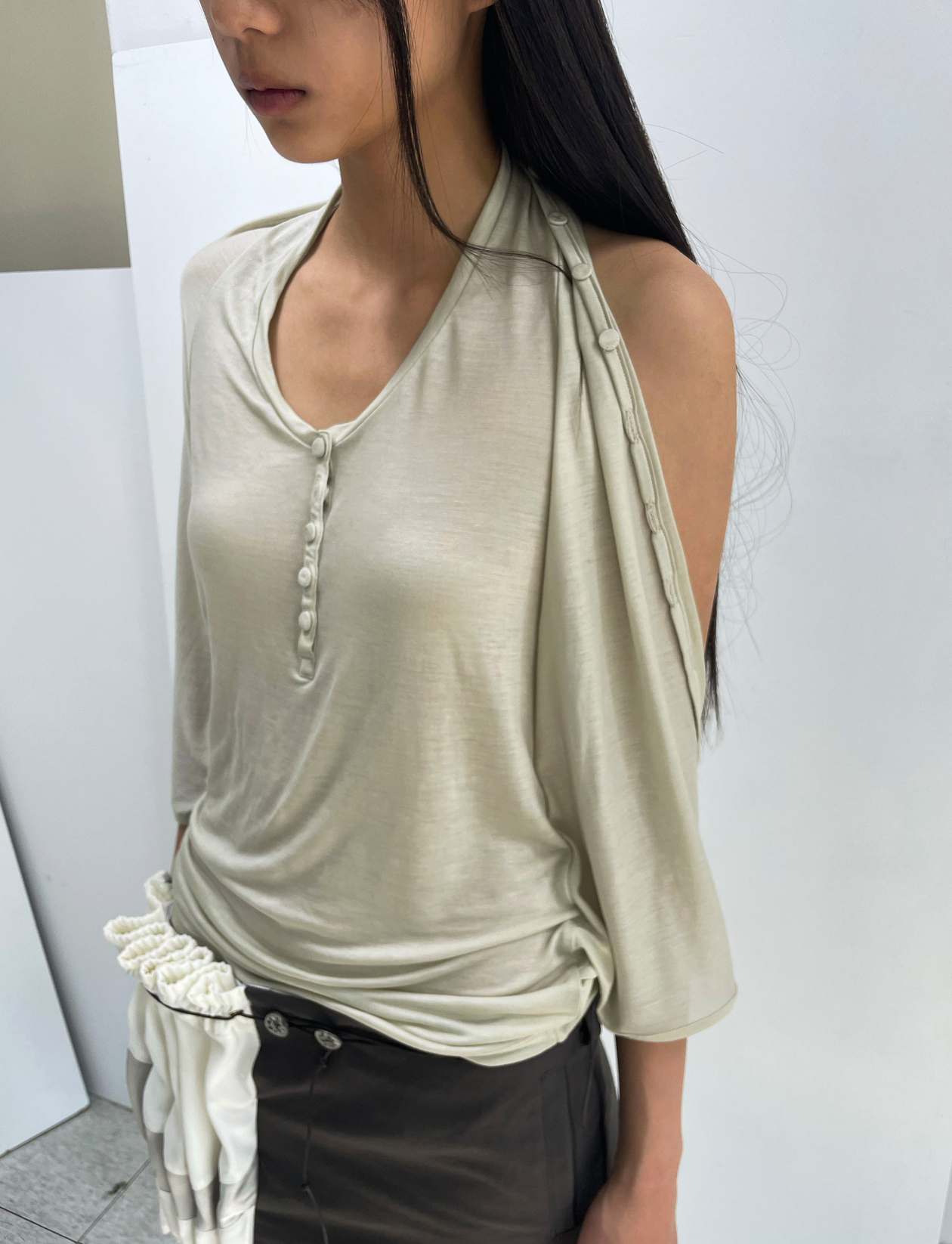 Halter wrap sleeveless	yellow beige