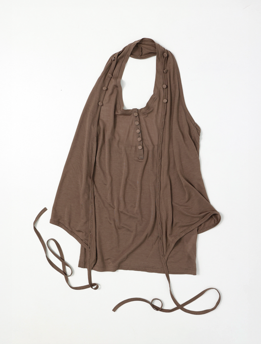 Halter wrap sleeveless	brick