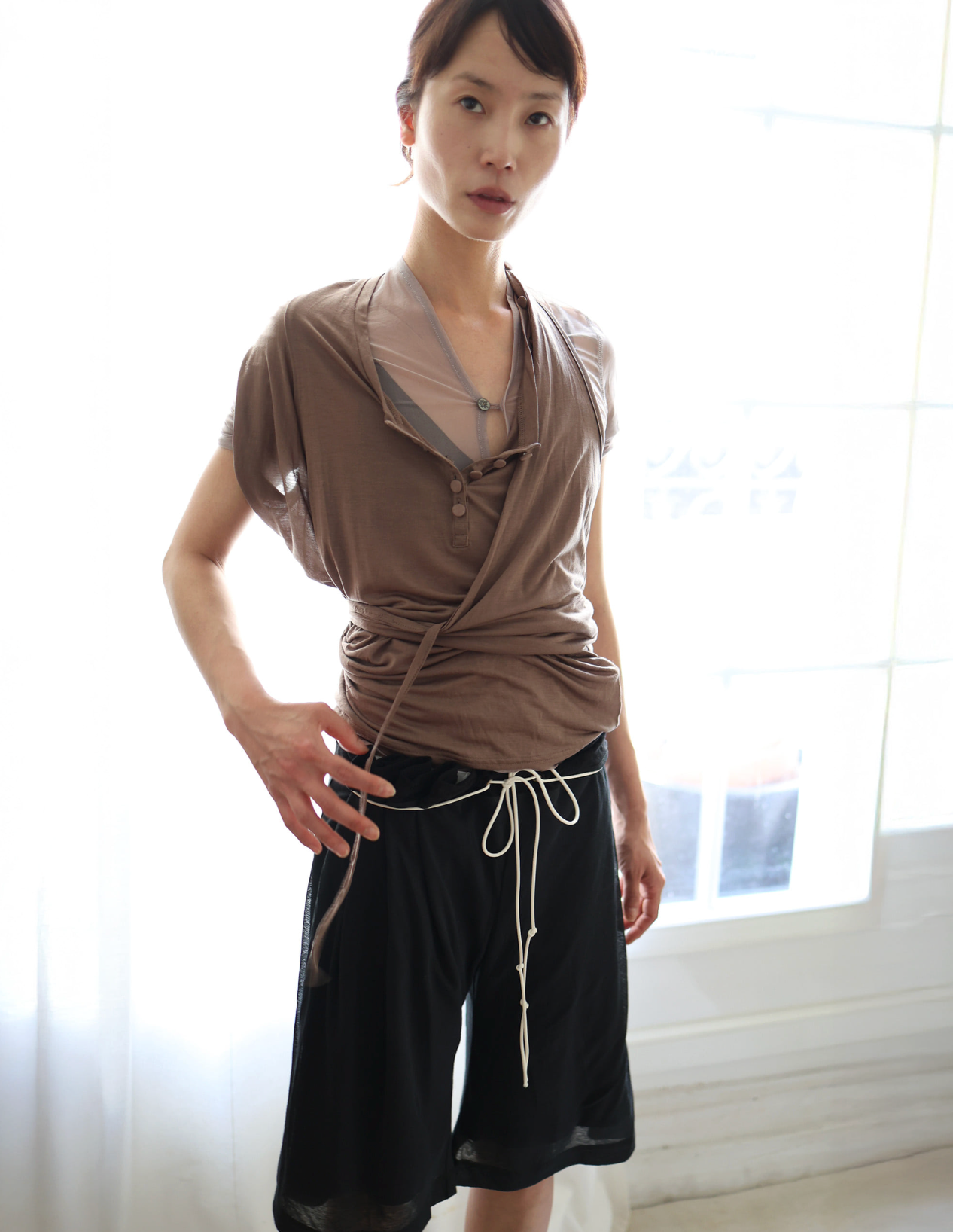 Halter wrap sleeveless	brick