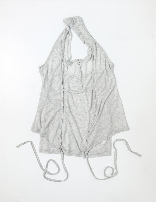 Halter wrap sleeveless	light grey