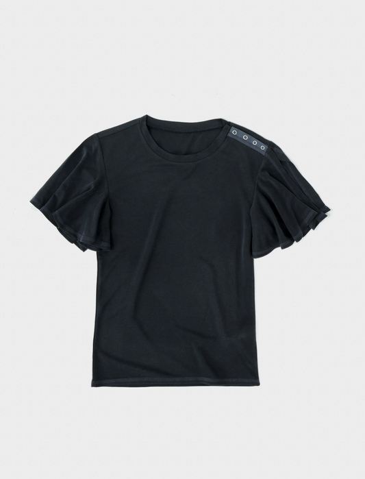 Flare sleeve top washe black