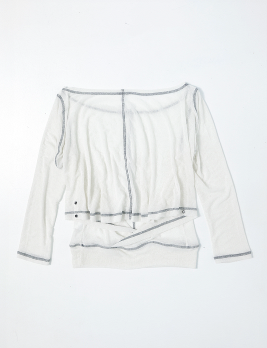 Back flare mesh top white