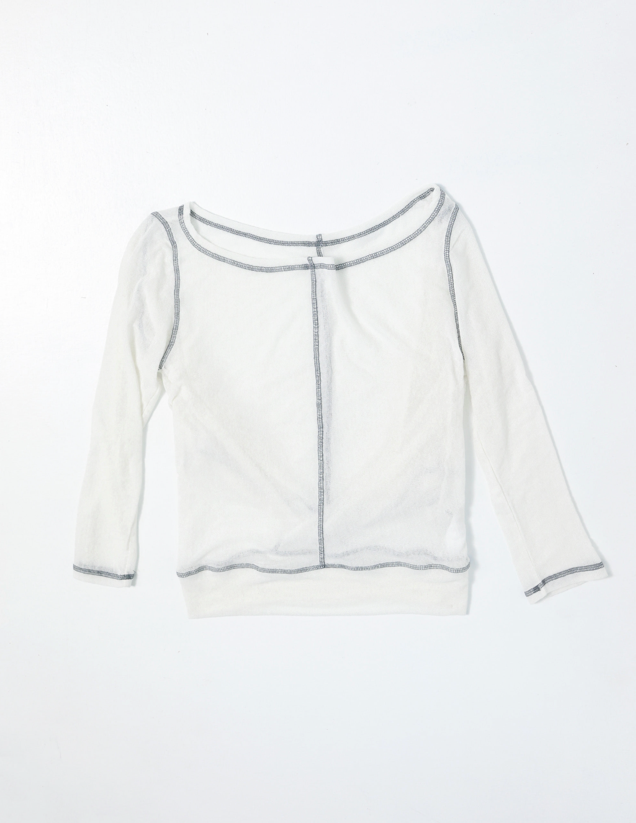 Back flare mesh top white