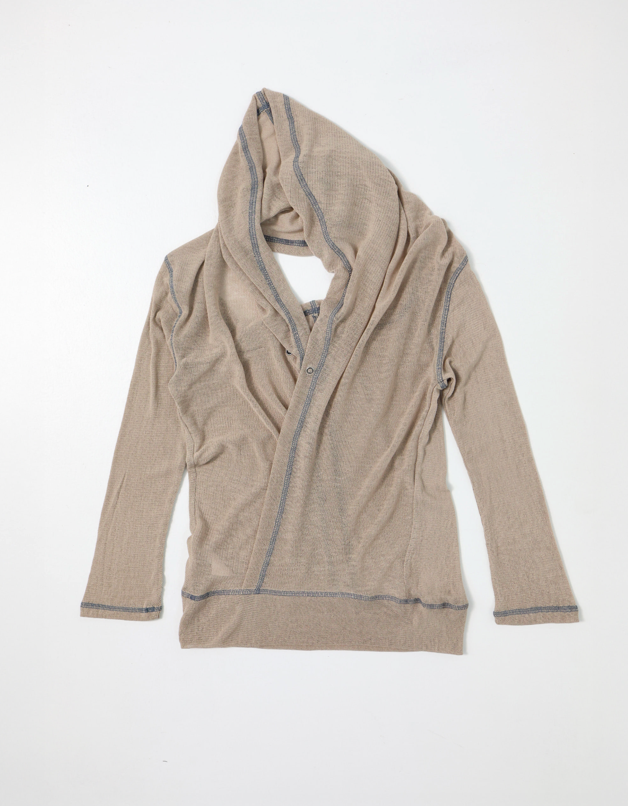 Back flare mesh top beige