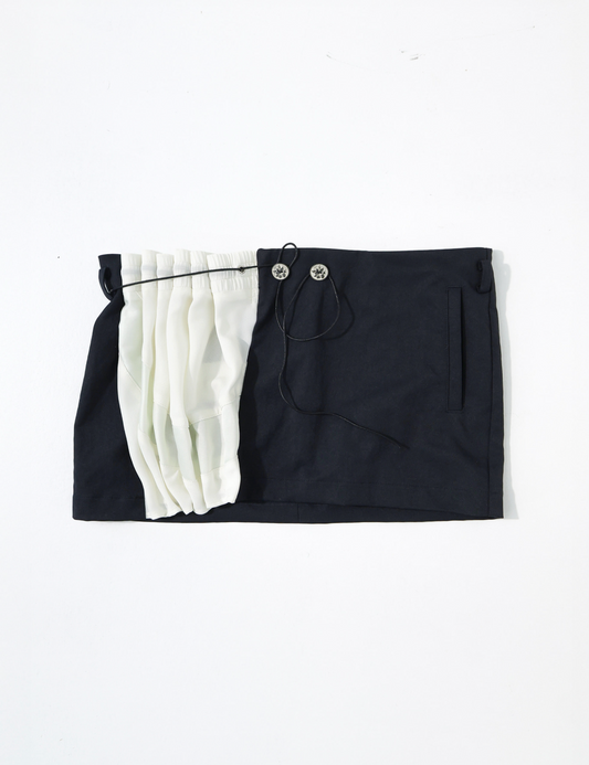 Curtain mini skirt navy
